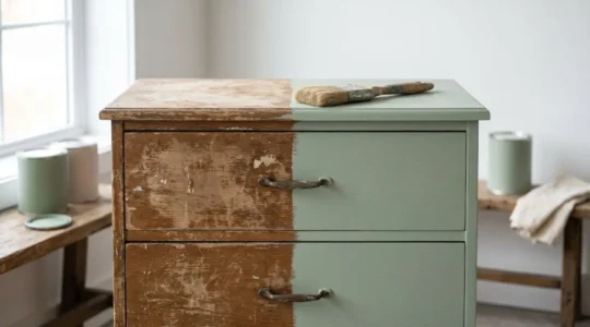 Mueble de melamina transformado con pintura decorativa sin necesidad de lijado previo