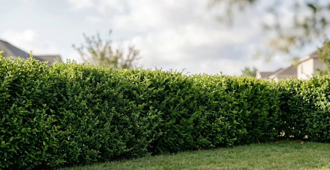 Muro verde natural de seto denso protegiendo la intimidad del jardin