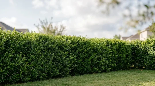 Muro verde natural de seto denso protegiendo la intimidad del jardin